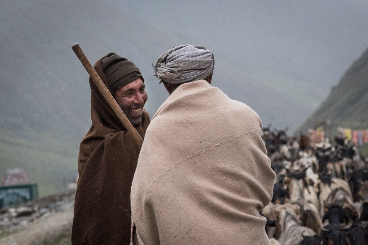 two shepherds meeting on srinagar leh highway